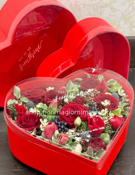 Flowerbox a cuore rossa d.29