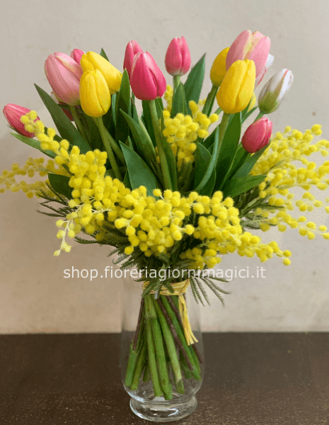 Tulipani misti e mimosa