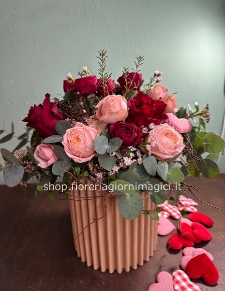 Flowerbox cuori rossi